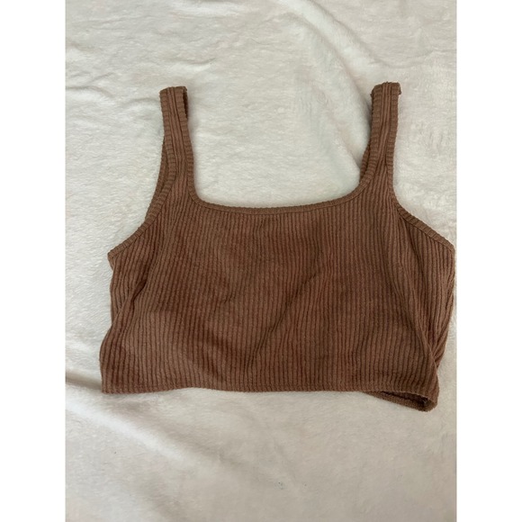 Abercrombie & Fitch Tops - Abercrombie & Fitch Brown Ribbed Cropped Tank Top Womens